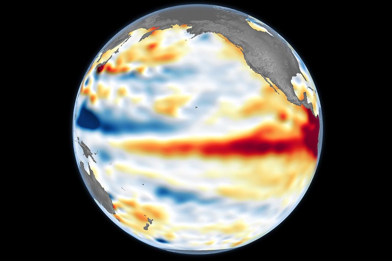 NASA Earth Observatory visualization of ocean conditions during an El Niño event.